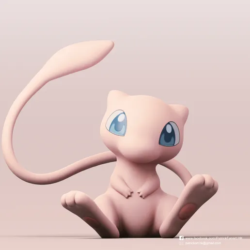 Figura 3D Mew – Pokémon Legendario Estilo Minimalista